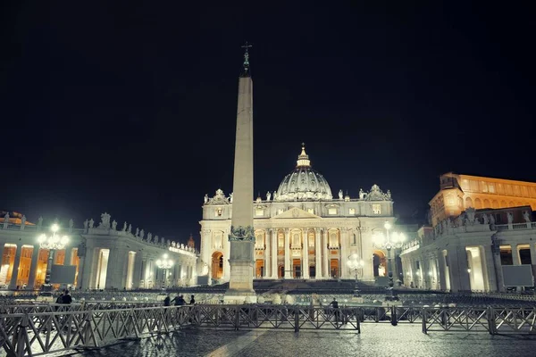 Basilica San Pietro Notte Città Del Vaticano — Foto Stock