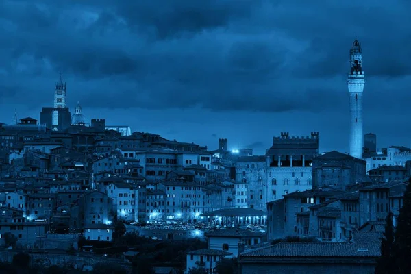Ville Médiévale Sienne Vue Panoramique Avec Clocher Bâtiments Historiques Italie — Photo