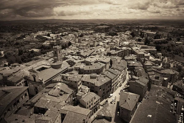 Μεσαιωνική Πόλη Siena Ταράτσα Ιστορικά Κτίρια Στην Ιταλία — Φωτογραφία Αρχείου