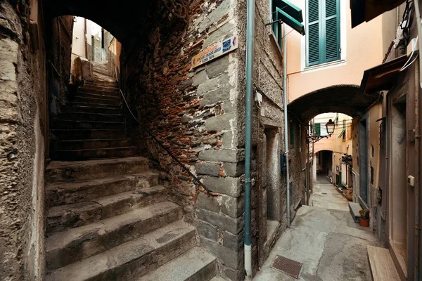 Típica Vista Callejón Riomaggiore Cinque Terre Italia — Foto de Stock