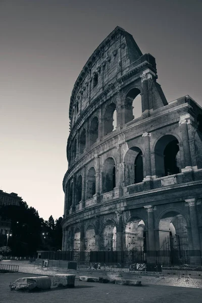 Kolosseum Bei Nacht Rom Italien Schwarz Weiß — Stockfoto