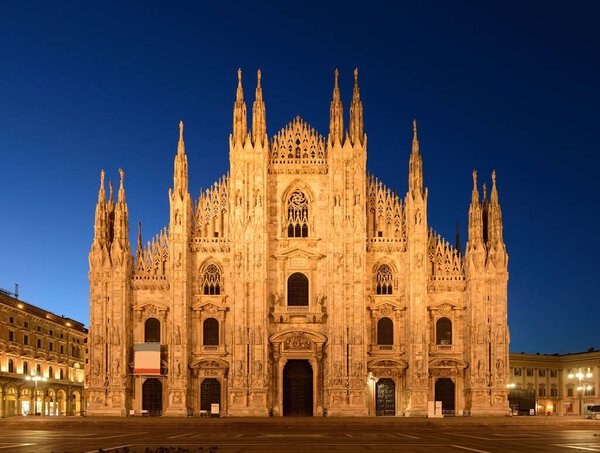 Cathedral Square or Piazza del Duomo in Italian is the center of Milan city in Italy. 