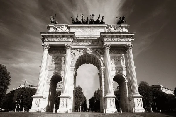 Arch Peace Vagy Arco Della Pace Olaszul Milánóban Olaszországban — Stock Fotó