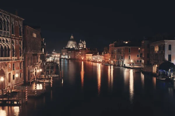 Venice Grand Canal Éjjel Olaszország — Stock Fotó