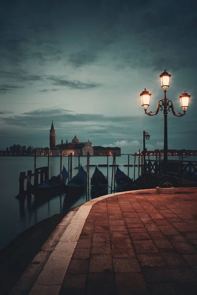 Parcul Gondola Apă Insula San Giorgio Maggiore Dimineața Devreme Veneția — Fotografie, imagine de stoc