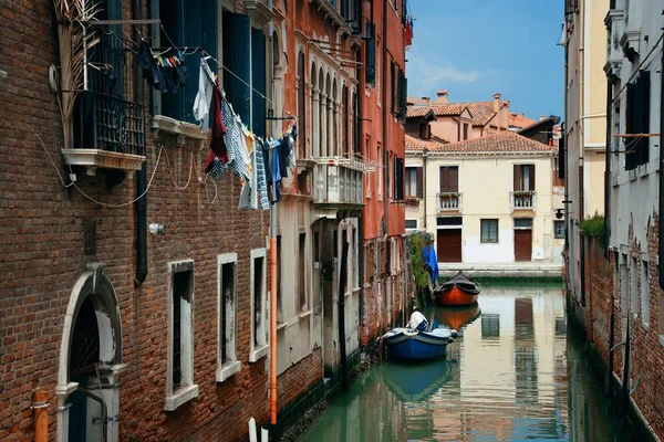 Velence Csatorna Kilátás Történelmi Épületek Olaszország — Stock Fotó