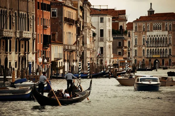 Занятость Водным Движением Гранд Канале Венеции Италия — стоковое фото