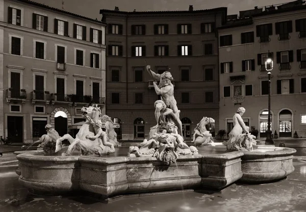 Fonte Neptuno Piazza Navona Roma Itália — Fotografia de Stock