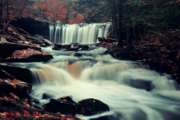 Herbstliche Wasserfälle Park Mit Buntem Laub — Stockfoto