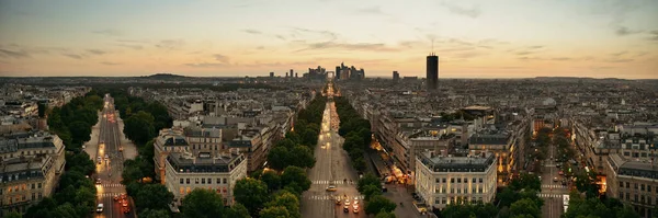 Parigi Tramonto Vista Sul Tetto Della Città Skyline Con Difesa — Foto Stock