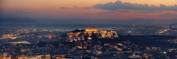 Atény Panorama Panorama Pohled Lykavitos Acropolis Řecko — Stock fotografie