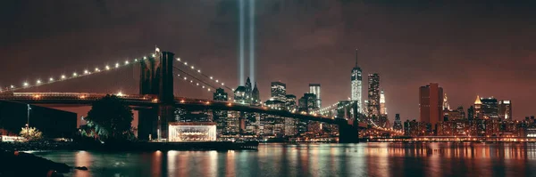 Нью Йорк Центр Бруклінського Мосту День Вересня — стокове фото