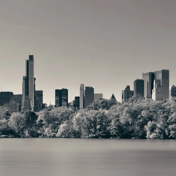 Central Park Herbst Und Midtown Skyline Über Dem See Manhattan — Stockfoto