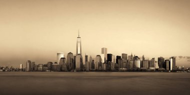 New York City gökdelenleri Hudson Nehri üzerinde New Jersey manzaralı