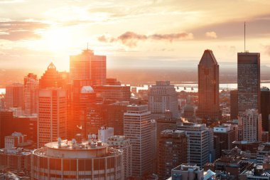 Montreal gün doğumu şehri Kanada 'da gökdelenle gökdelen