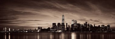 Tarihi mimariyle New York şehrinin ufuk çizgisi şehir manzarası 
