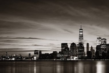 Tarihi mimariyle New York şehrinin ufuk çizgisi şehir manzarası 