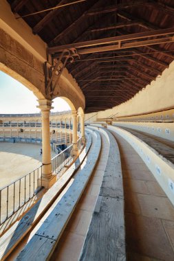 Ronda Plaza de Toros, İspanya 'da yakın çekim görüntüsü.