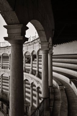 Ronda Plaza de Toros, İspanya 'da yakın çekim görüntüsü.