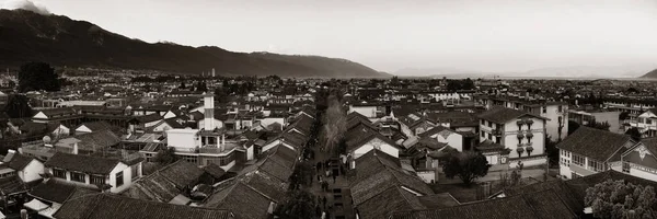 Dali Vue Sur Toit Vieille Ville Coucher Soleil Yunnan Chine — Photo