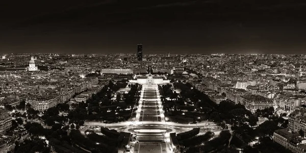 Skyline Van Parijs Uitzicht Het Dak Nachts Frankrijk — Stockfoto
