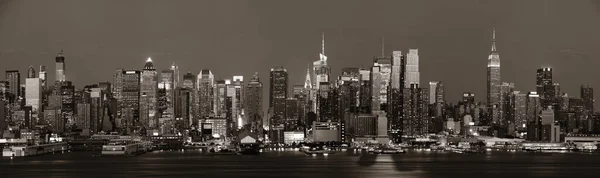 Midtown Manhattan Skyline Bij Schemering Panorama Hudson River — Stockfoto