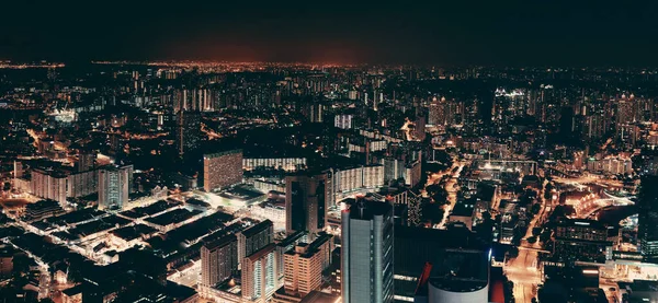 Cingapura Skyline Noite Com Edifícios Urbanos — Fotografia de Stock