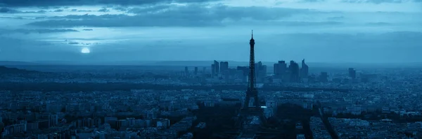 Widok Dach Paryża Wieżą Eiffla Czarno Biały — Zdjęcie stockowe
