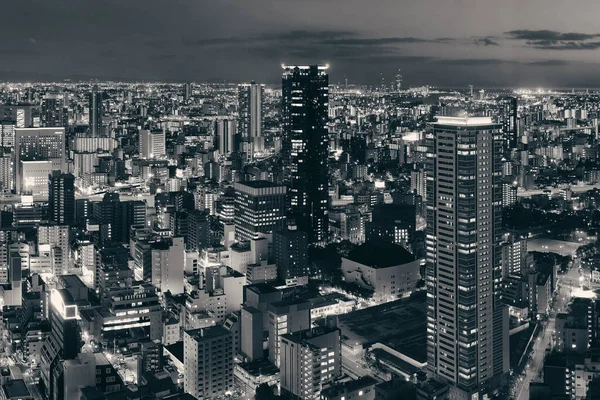 Osaka Stedelijke Stad Nachts Uitzicht Het Dak Japan — Stockfoto