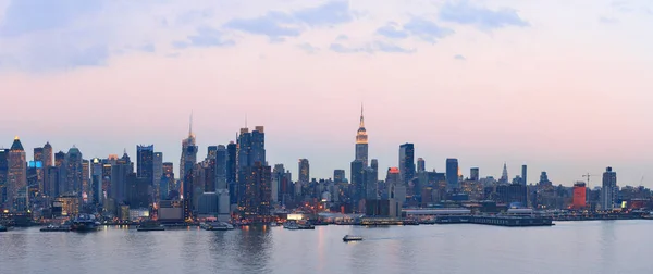 New York City Midtown Manhattan Solnedgång Skyline Panorama Utsikt Över — Stockfoto