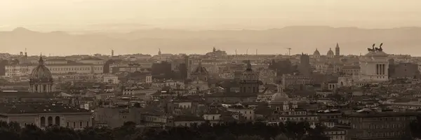Rome Vue Sur Toit Avec Architecture Antique Italie Panorama Noir — Photo