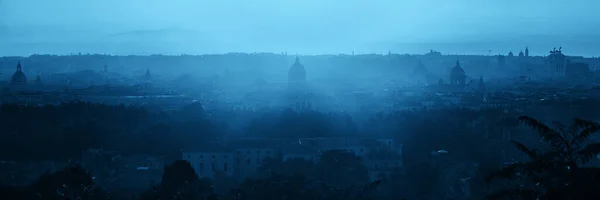 Roma Vista Para Telhado Nascer Sol Panorama Silhueta Com Arquitetura — Fotografia de Stock