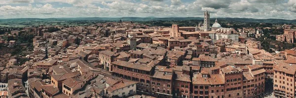 Medieval Town Siena Cathedral Rooftop Panorama View Historic Buildings Italy — Stock Photo, Image