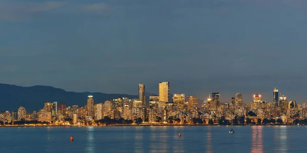 Skyline Vancouver Notte — Foto Stock