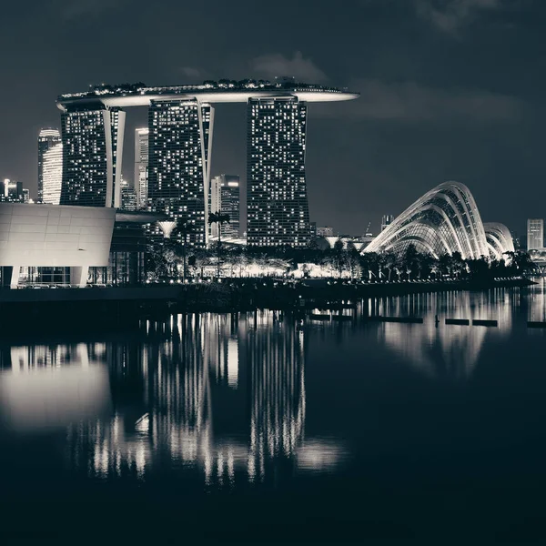 Singapur Skyline Por Noche Con Edificios Urbanos —  Fotos de Stock