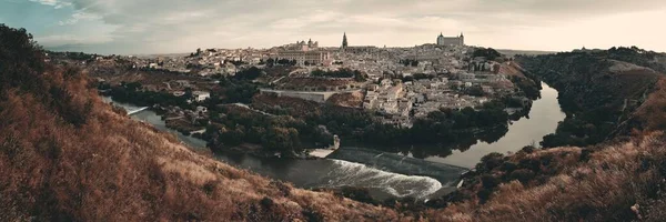 Panorama Vista Horizonte Cidade Toledo Com Edifícios Históricos Espanha — Fotografia de Stock