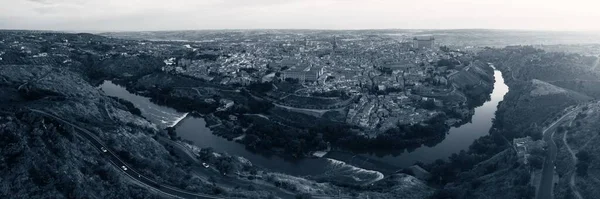 Panoráma Légi Kilátás Toledo Város Városára Történelmi Épületekkel Spanyolországban — Stock Fotó