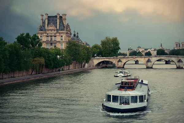 Paris Seine Avec Pont Architecture Historique — Photo