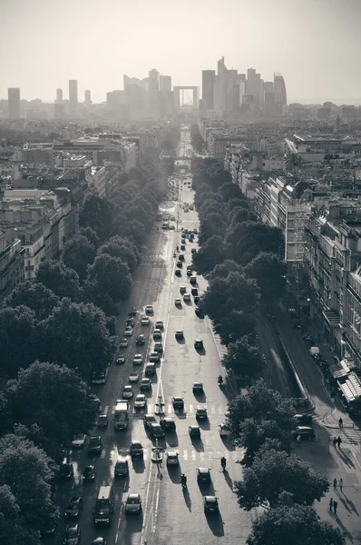 Вид Парижа Крыши Городской Горизонт Деловым Районом Defense Франции — стоковое фото
