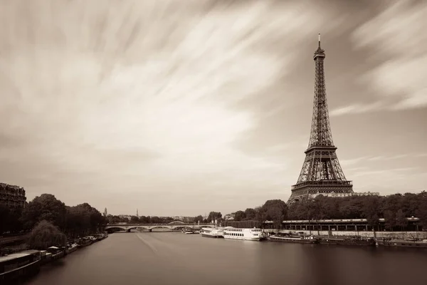 Paris Fransa Seine Nehri Eyfel Kulesi — Stok fotoğraf
