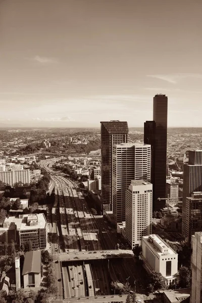 Blick Auf Das Dach Von Seattle Mit Städtischer Architektur — Stockfoto