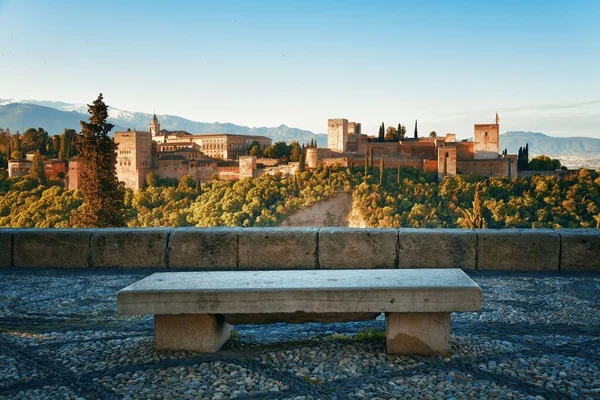 Granada Alhambra Panoramisch Uitzicht Bergen Spanje — Stockfoto