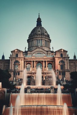 Ulusal Sanat Müzesi Magic fountain Placa Espanya Barcelona, İspanya ile Katalonya