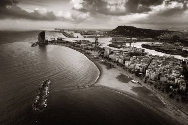 İspanya 'da Barselona Sahil İskelesi hava manzarası