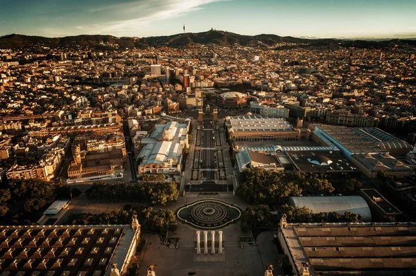 Ilmakuva Plaza Espanasta Barcelonassa Espanjassa — kuvapankkivalokuva