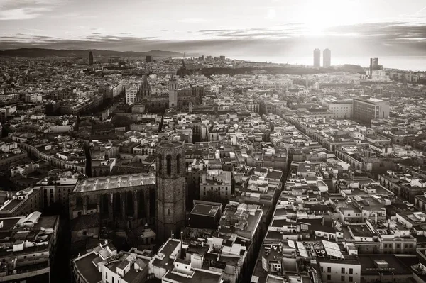 Vue Aérienne Quartier Gothique Barcelone Espagne — Photo