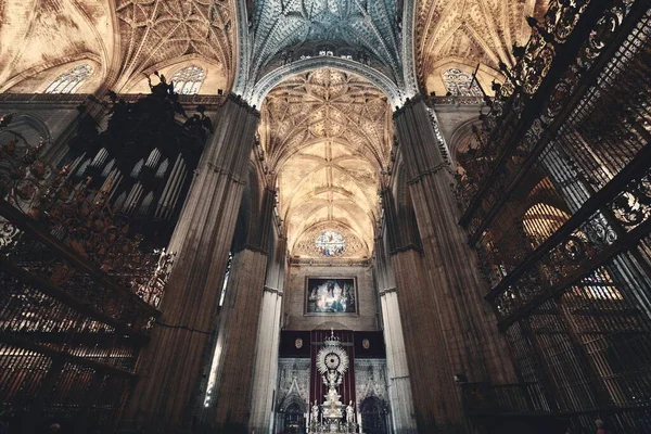 Vista Interior Catedral Santa María Sede Catedral Sevilla Como Famoso —  Fotos de Stock