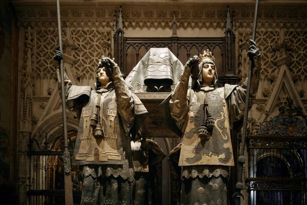 Hrobka Kryštofa Kolumba Katedrále Marie Stolce Nebo Sevillské Katedrále — Stock fotografie