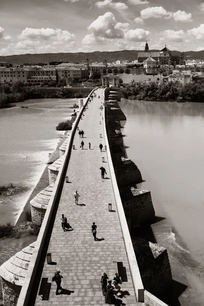 Chodec Most Mešitou Katedrálou Cordoba Španělsku — Stock fotografie