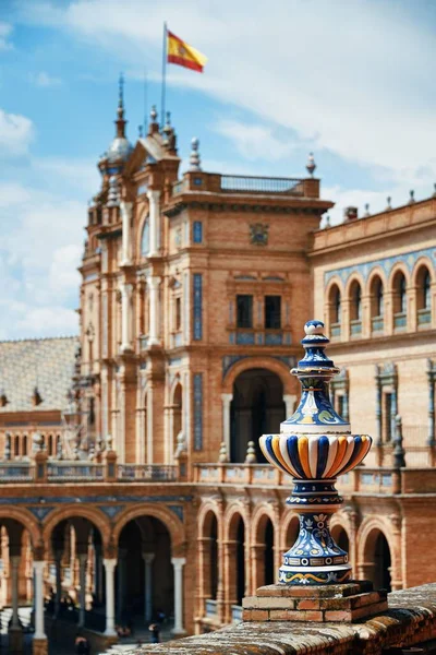 Plaza Espana Espagne Vue Rapprochée Place Séville Espagne — Photo